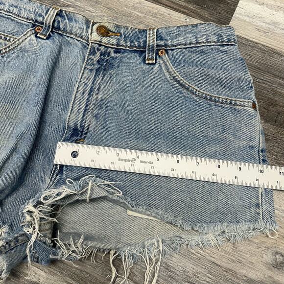 Vintage 90s Levis 950 Orange‎ Tab Blue Womens 10 Relaxed Fit Cut Off Jean Shorts - Picture 11 of 11